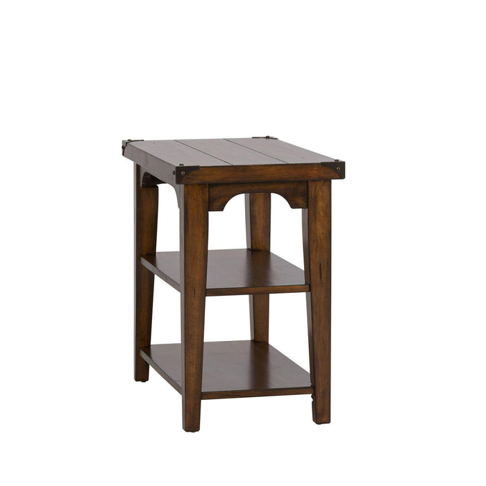 Liberty Aspen Skies Chair Side Table in Russet Brown