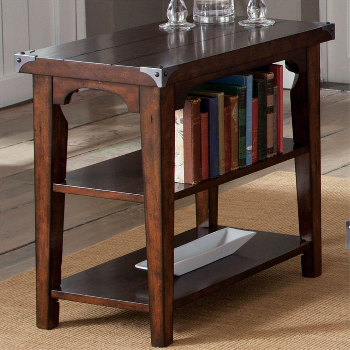 Liberty Aspen Skies Chair Side Table in Russet Brown