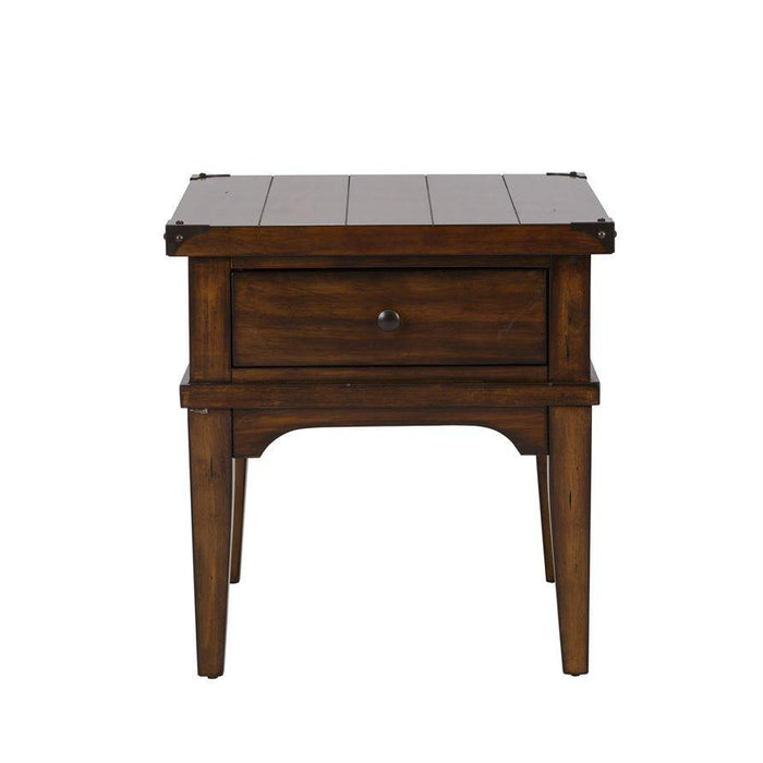 Liberty Aspen Skies End Table in Russet Brown