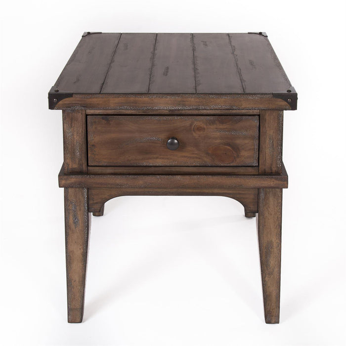 Liberty Aspen Skies End Table in Weathered Brown