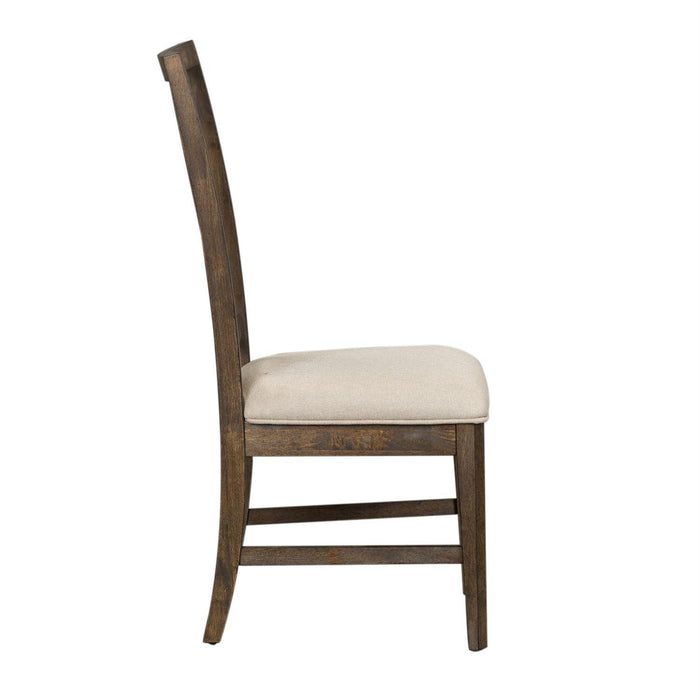 Liberty Furniture Artisan Prairie Lattice Back Side Chair in Aged Oak (Set of 2)
