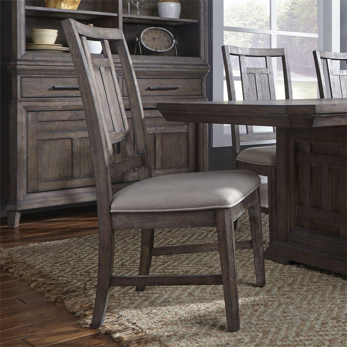 Liberty Furniture Artisan Prairie Lattice Back Side Chair in Aged Oak (Set of 2)