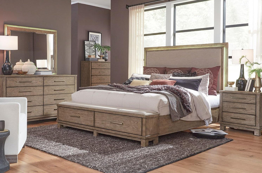 Liberty Furniture Canyon Road King Storage Bed in Burnished Beige