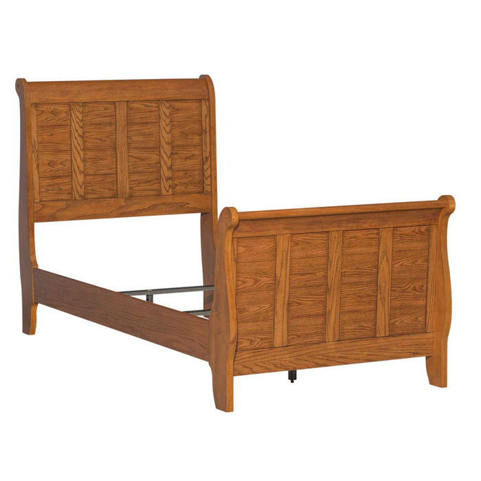 Liberty Furniture Grandpa's Cabin Youth Twin Sleigh Bed in Aged Oak