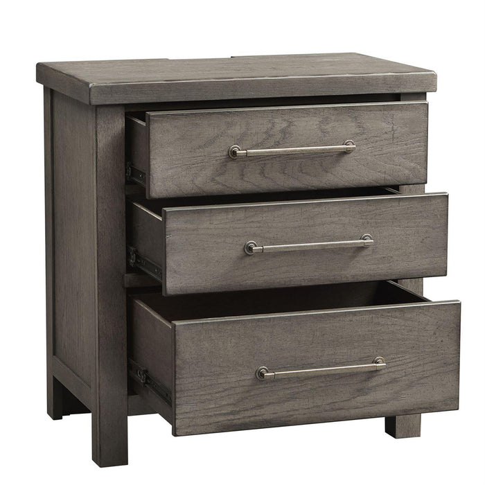 Liberty Furniture Modern Farmhouse Nightstand in Dusty Charcoal