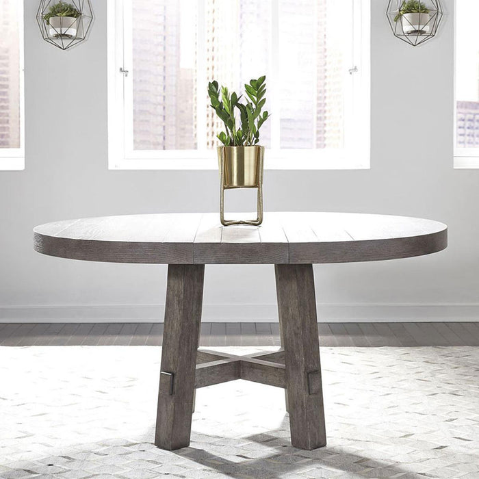 Liberty Furniture Modern Farmhouse Round Dining Table in Dusty Charcoal