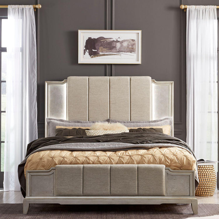 Liberty Furniture Montage Queen Upholstered Bed in Platinum