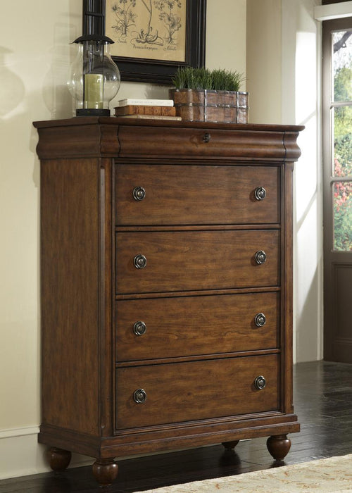 Liberty Furniture Rustic Traditions 5 Drawer Chest in Rustic Cherry
