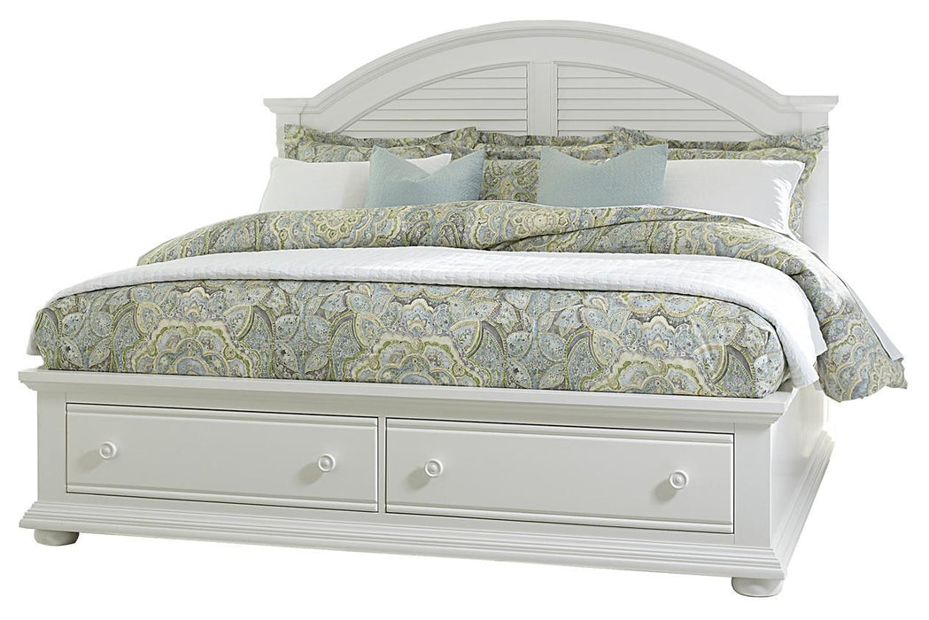 Liberty Furniture Summer House Queen with Storage Panel Bed in Oyster White