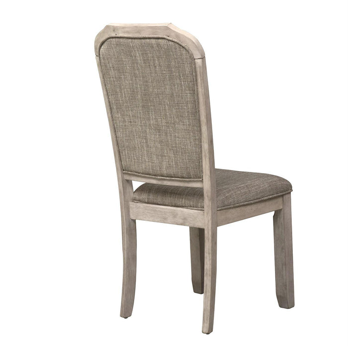 Liberty Furniture Willowrun Upholstered Side Chair (RTA) in Rustic White (Set of 2)