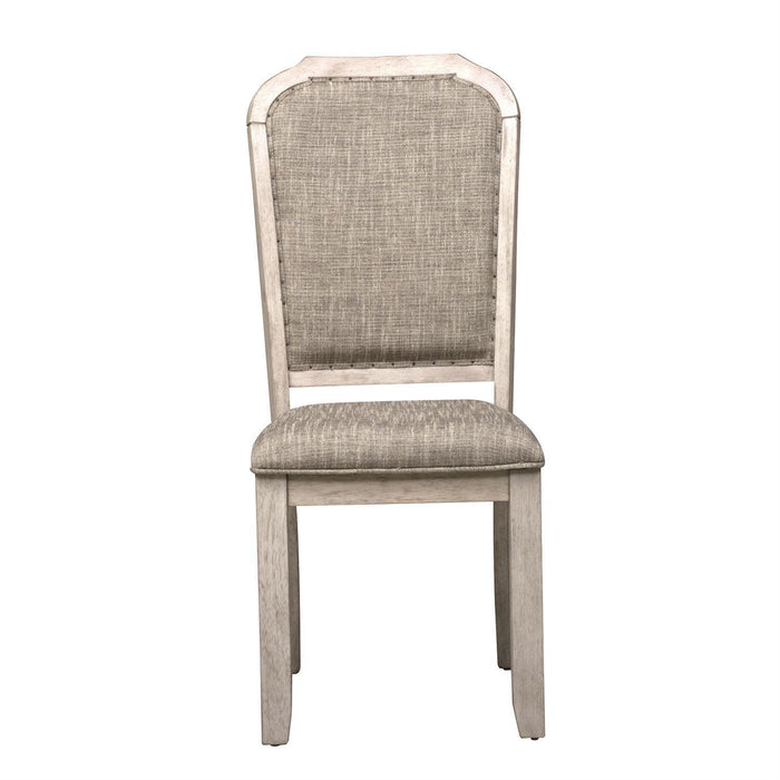 Liberty Furniture Willowrun Upholstered Side Chair (RTA) in Rustic White (Set of 2)