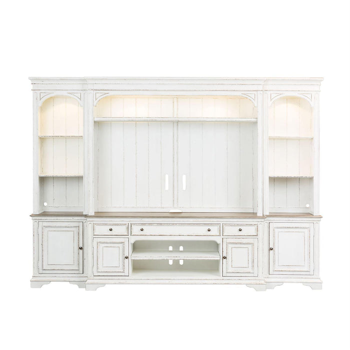 Liberty Magnolia Manor Entertainment Center with Piers in Antique White
