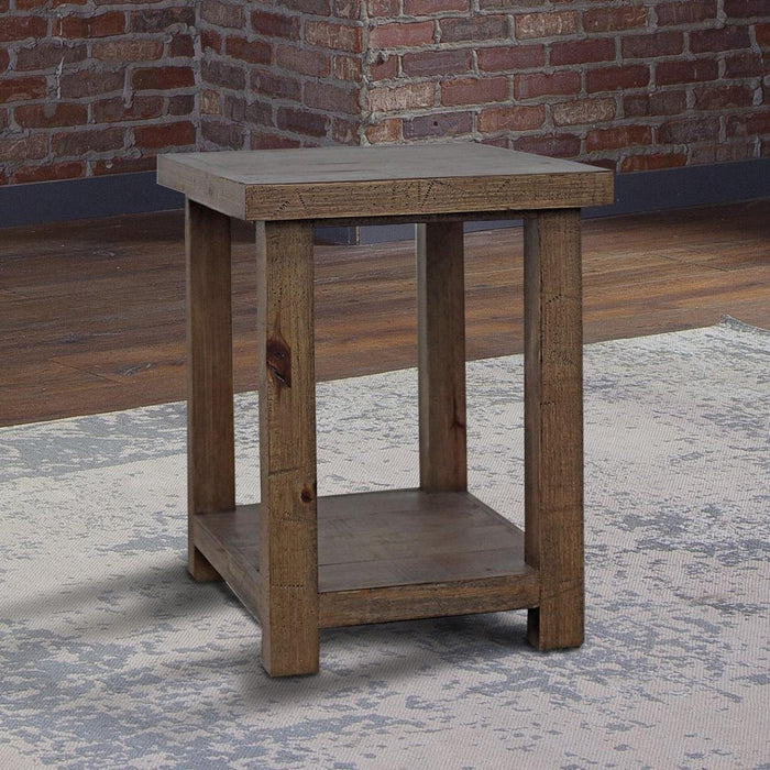 Parker House Lapaz Chairside Table in Rustic Worn Pine