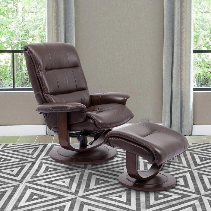 Parker House Knight Manual Reclining Swivel Chair and Ottoman Robust